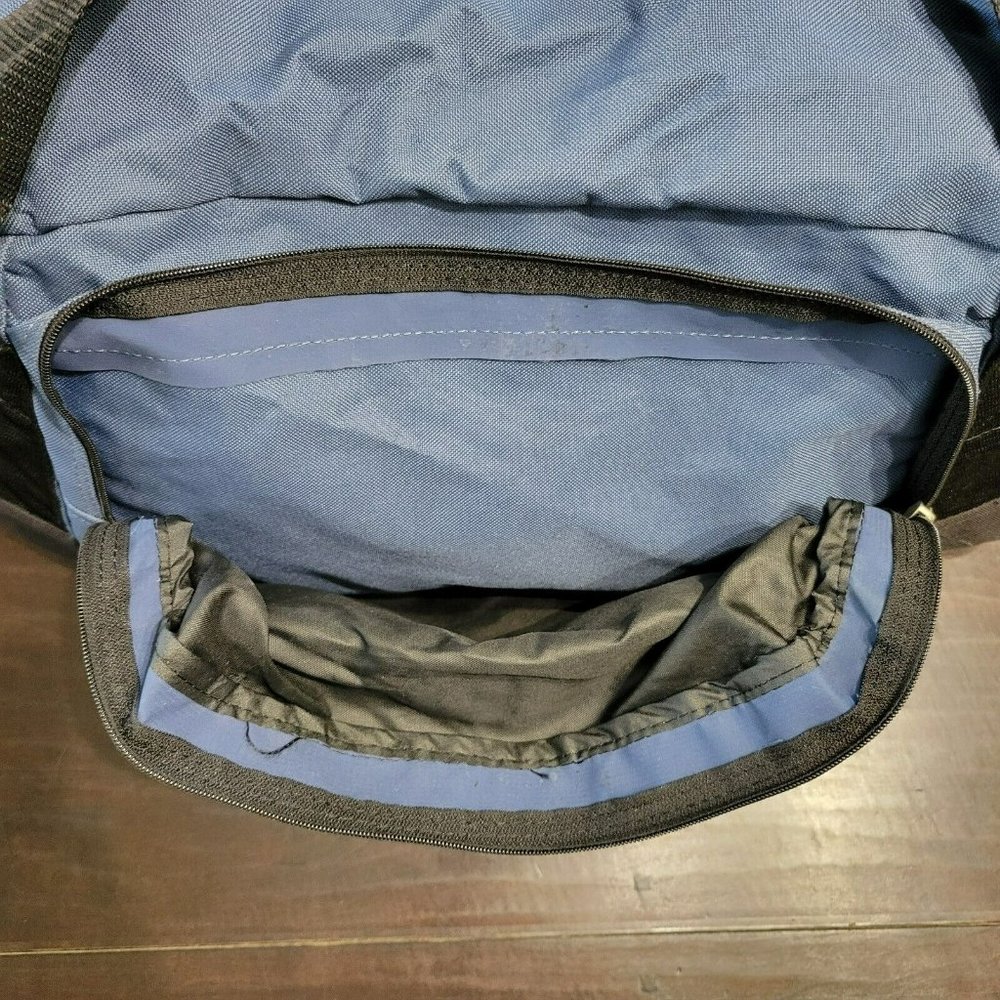 ROME Large 3-Pocket Duffle Bag 25x12" Blue Suitcase Gym Sport Carry-On Bag - Picture 4 of 10